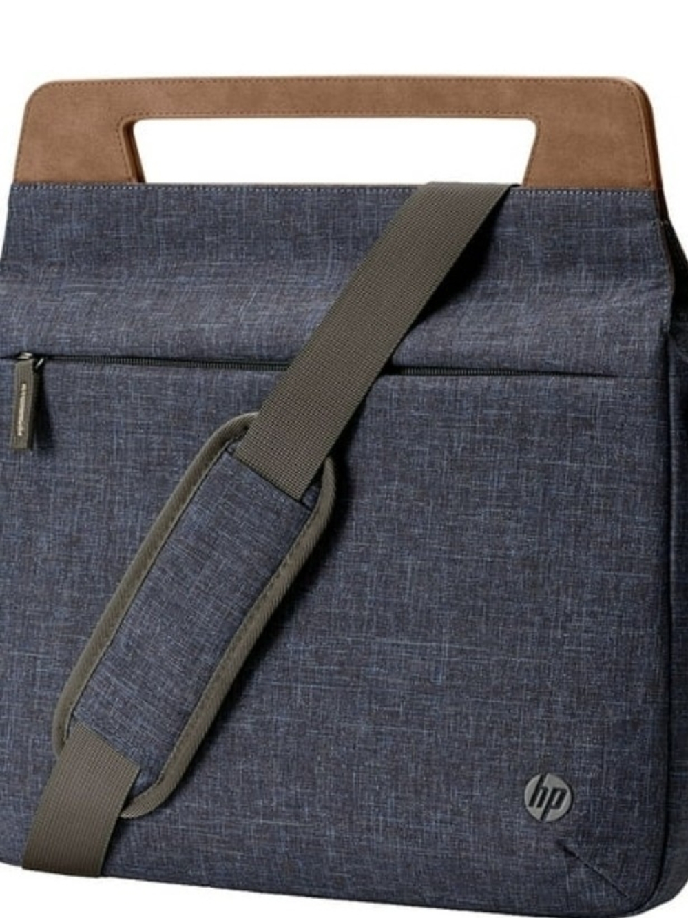 HP Navy and Brown Laptop Messenger Tote
